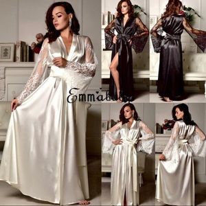 Hers' Silk Kimono Lace Robe